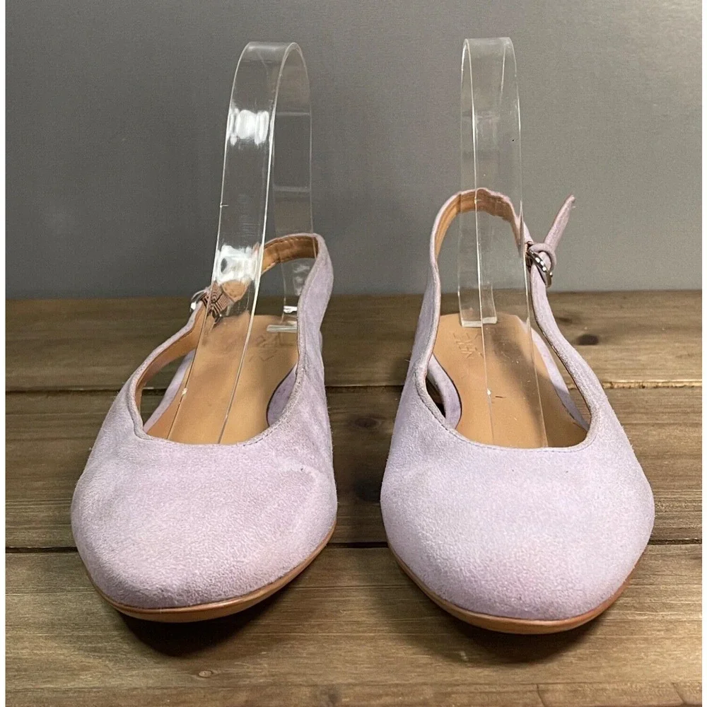 Naturalizer Women's Primo Slingback Flats Size 7 Lavender Purple Suede - Picture 3 of 15